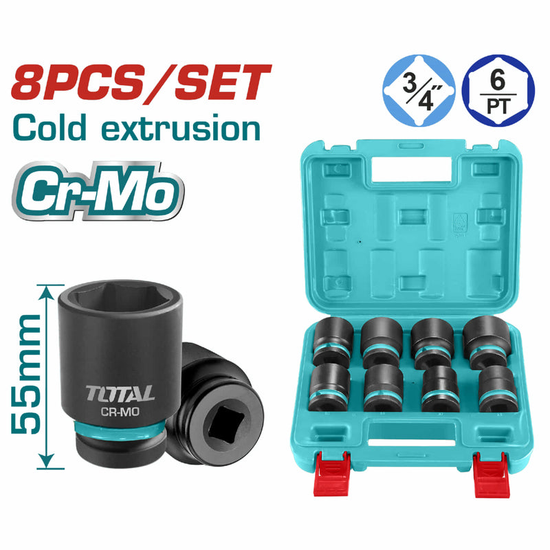 COPAS DE IMPACTO 3/4 JUEGO X 8 PZS 26 - 35 MM INDUSTRIAL SUPER TOTAL (THKISD34081)
