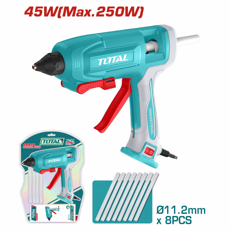 PISTOLA SILICONA 45W 110-120V INCLUYE 8 BARRAS INDUSTRIAL SUPER TOTAL (UTT401116)