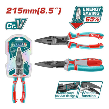 ALICATE PUNTA LARGA 8.5" CROMO VANADIUM INDUSTRIAL TOTAL