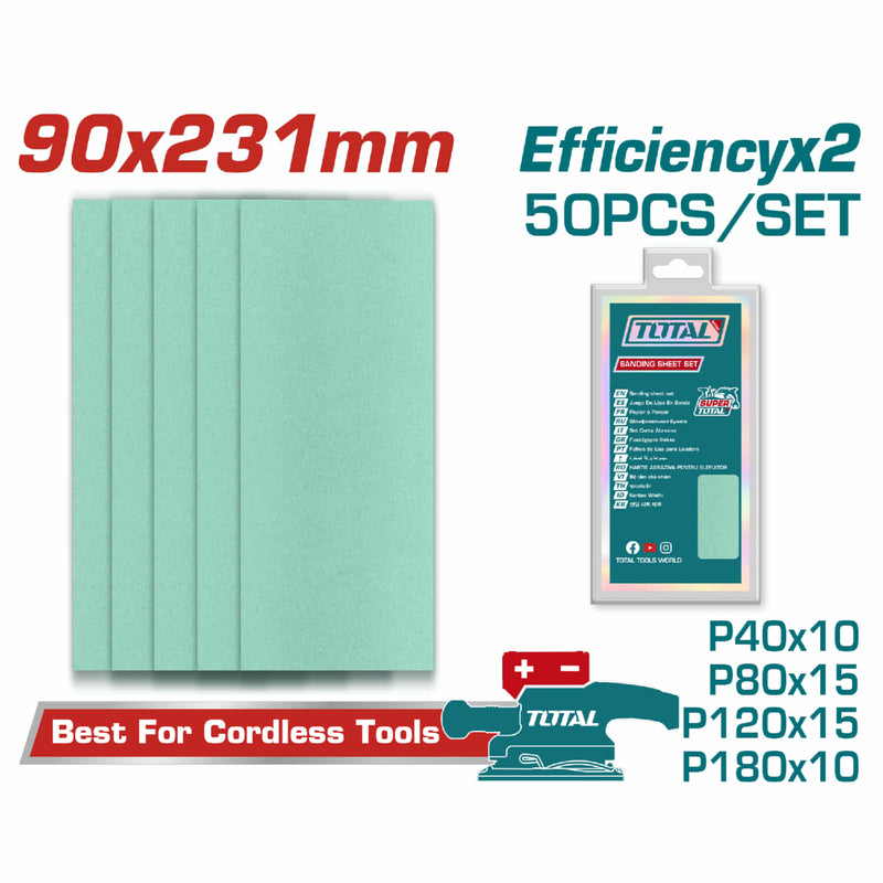 JUEGO DE LIJA X 50 PIEZAS (90X231CM) INDUSTRIAL TOTAL (TAC0902311)