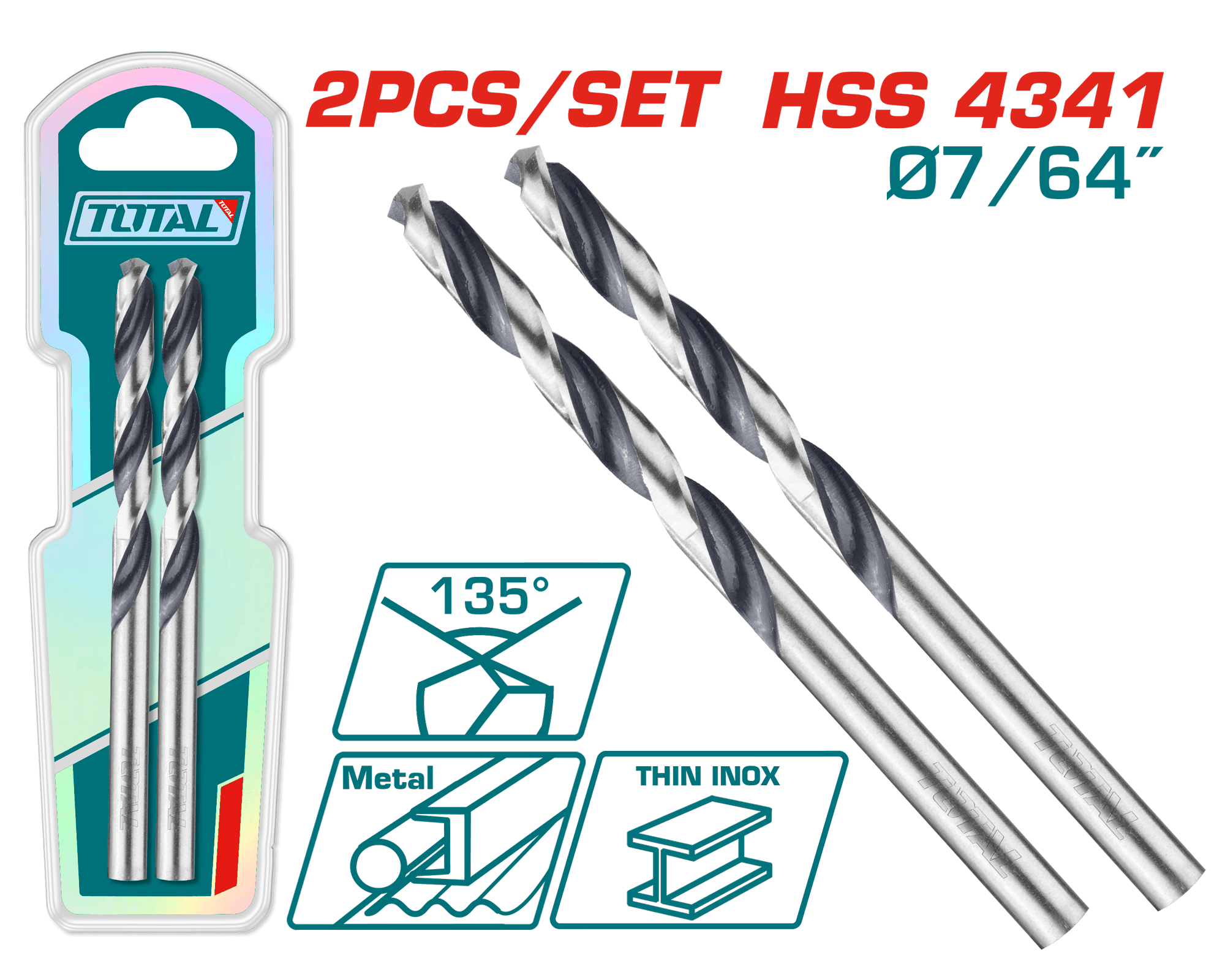 BROCA LAMINA 7/64" JUEGO X 2PZS INDUSTRIAL SUPER TOTAL