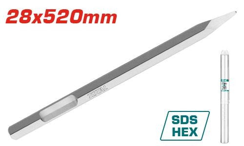 CINCEL PUNTA SDS HEXAGONAL 28 X 520 MM SUPER TOTAL