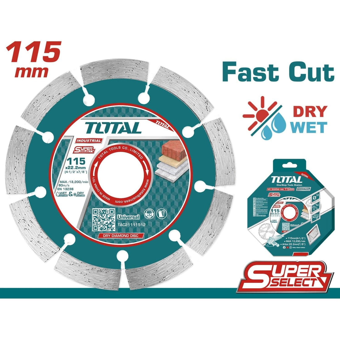 DISCO DIAMANTADO SEGMENTADO 4 1/2" INDUSTRIAL SUPER TOTAL