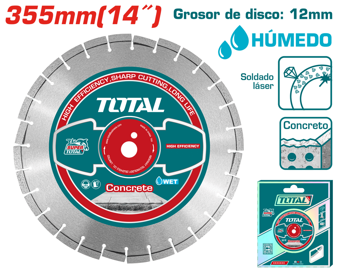 DISCO DIAMANTADO SEGMENTADO 14" CONCRETO INDUSTRIAL SUPER TOTAL (TAC2113552)