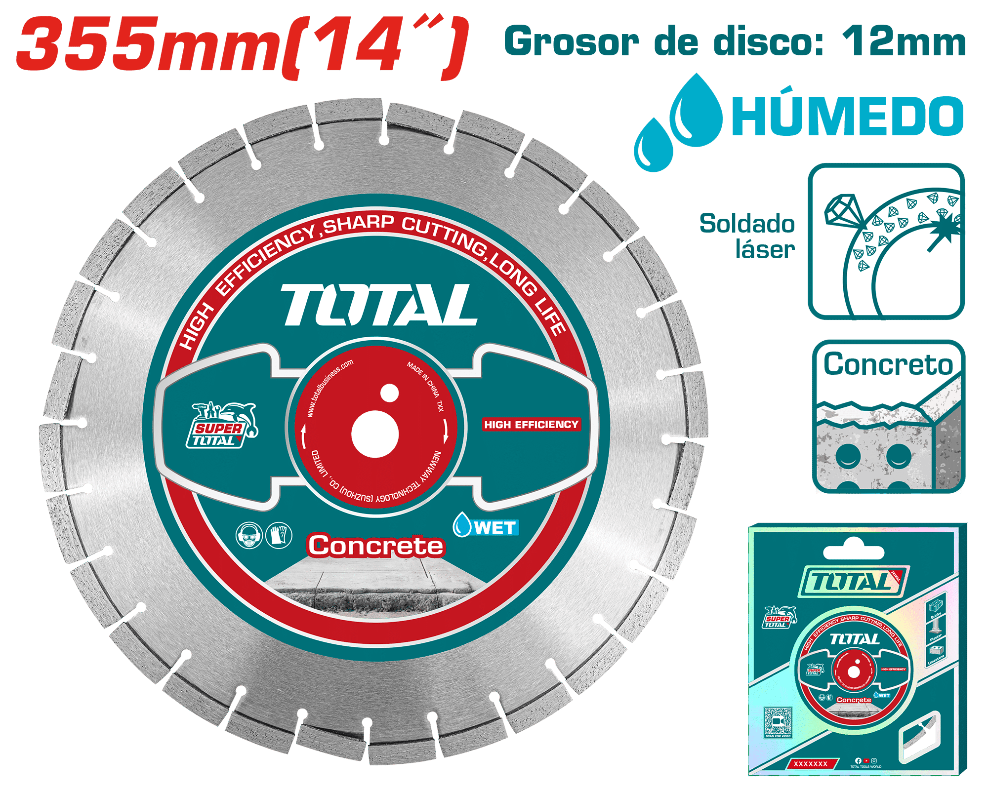 DISCO DIAMANTADO SEGMENTADO 14" CONCRETO INDUSTRIAL SUPER TOTAL (TAC2113552)