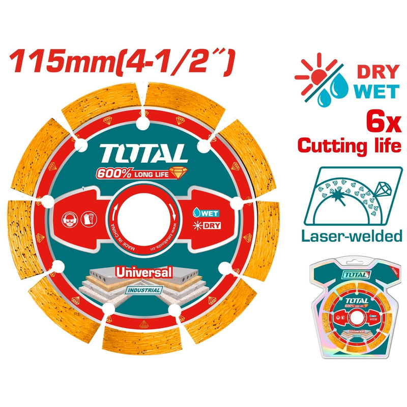 DISCO DIAMANTADO SEGMENTADO 4 1/2" INDUSTRIAL SUPER TOTAL (TAC2171151)