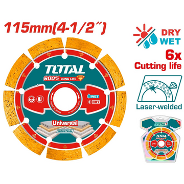 DISCO DIAMANTADO SEGMENTADO 4 1/2" INDUSTRIAL SUPER TOTAL (TAC2171151)