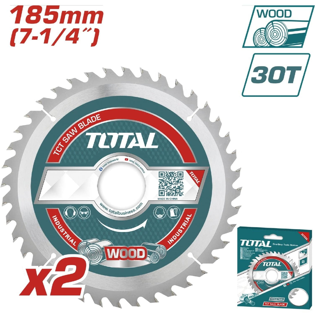 DISCO CORTE MADERA 7 1/4" JUEGO X 2 UNIDADES SUPER SELECT TOTAL