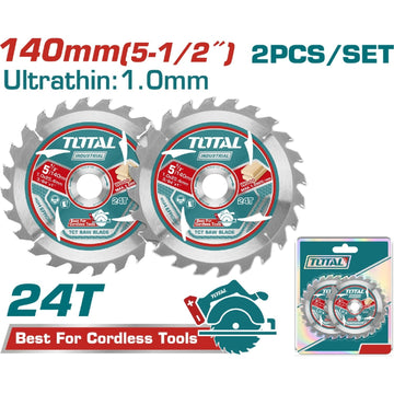 DISCO CORTE MADERA 5 1/2" JUEGO X 2 UNIDADES INDUSTRIAL SUPER TOTAL