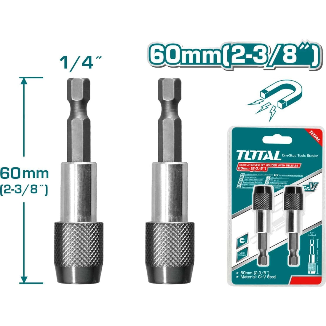 COPA TORNILLO 2-3/8" IMANTADA JUEGO X 2 PZS SUPER TOTAL