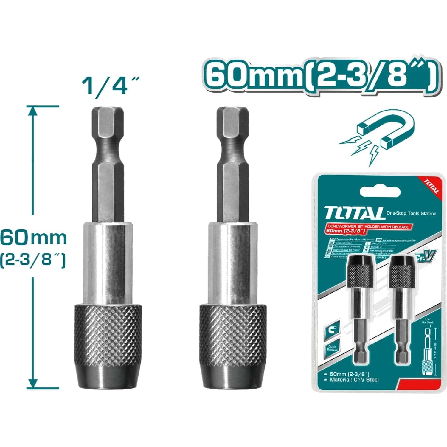 COPA TORNILLO 2-3/8" IMANTADA JUEGO X 2 PZS SUPER TOTAL