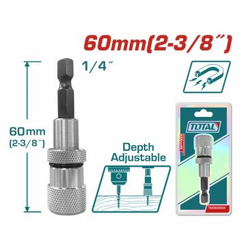 PUNTA EXTENSION MAGNETICA PARA TALADRO  (1/4X2-3/8) TOTAL (TAC464601)