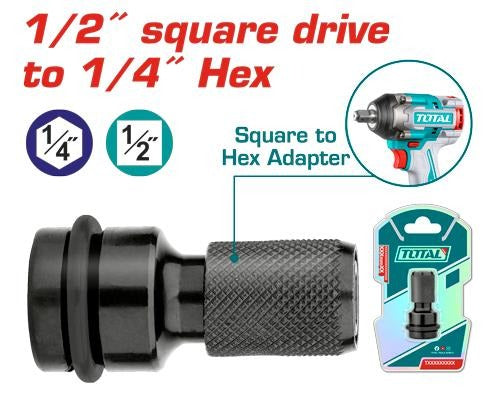 ADAPTADOR PARA LLAVE DE IMPACTO DE 1/2" A 1/4" TOTAL