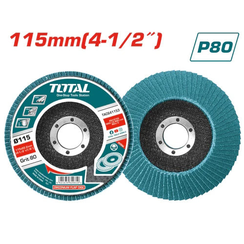 DISCO FLAP BASE FIBRA EN ZIRCONIO 4.1/2" X 7/8" GR 80