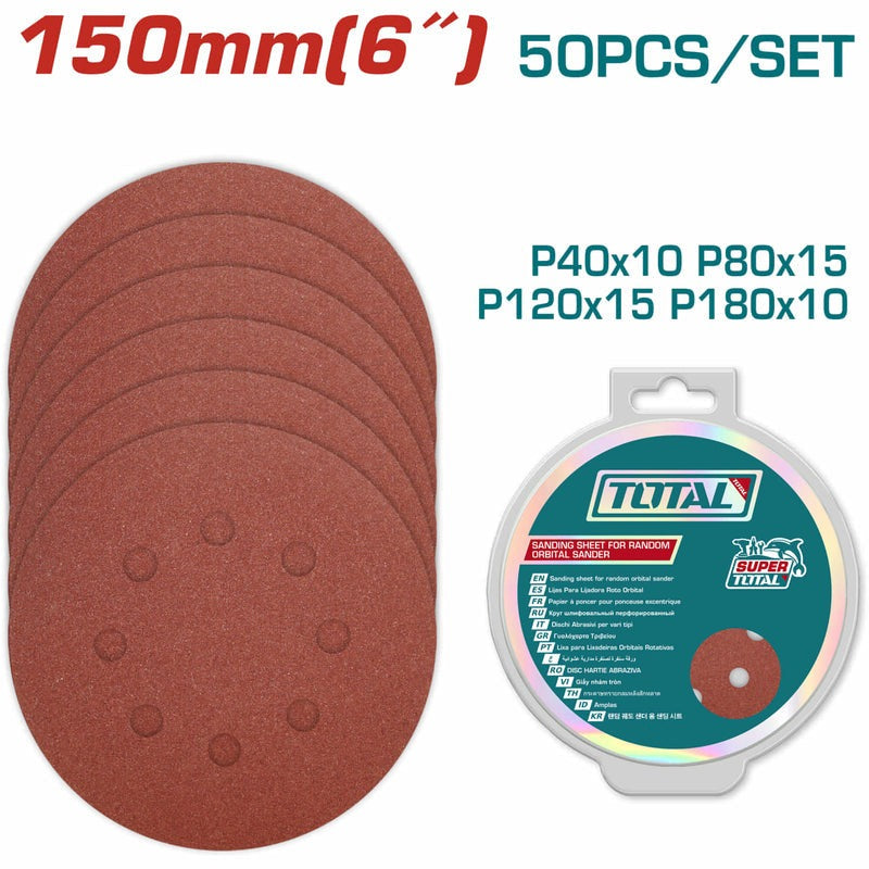 JUEGO DE LIJA X 50 PIEZAS 6" SUPER TOTAL