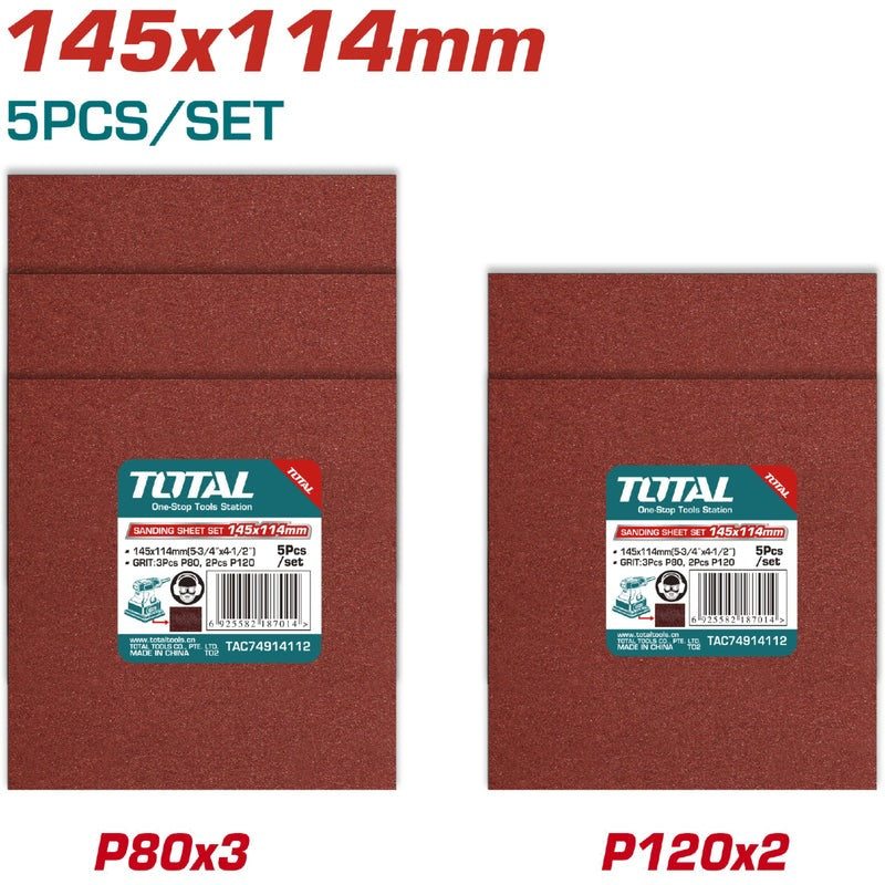 JUEGO DE LIJAS (145x114MM) SURTIDAS X 5PZS  (TOTAL)
