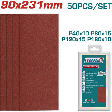JUEGO DE HOJAS DE LIJA DE PALMA X 50 PZS (90X231MM) TOTAL