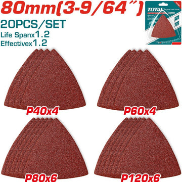 JUEGO DE HOJAS DE LIJA X 20 PIEZAS 3-9/64" COMPATIBLE ( TMLI2001-TS3006) TOTAL