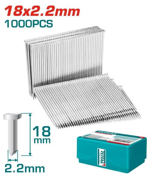 CLAVO 18MM PARA CLAVADORA NEUMATICA 1000 PZS TOTAL