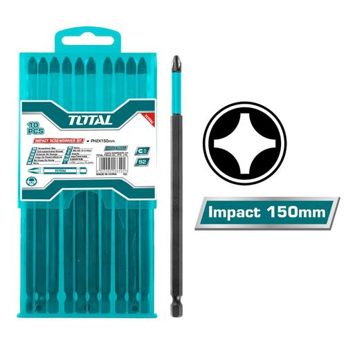 JUEGO DE PUNTA ESTRIA LARGA DE IMPACTO X 10PZS (TOTAL)
