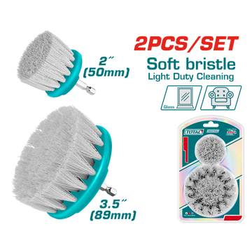 SET DE CEPILLO PARA TALADRO 3,5" JUEGO X 2 PCZ  CERDA SUAVE INDUSTRIAL SUPER TOTAL
