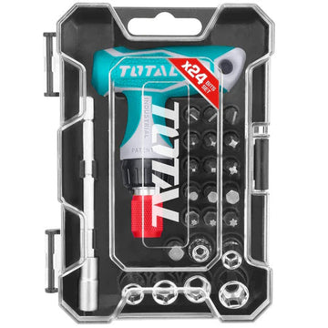 JUEGO DE PUNTAS Y COPAS CON DESTORNILLADOR TIPO T X 24PZS (TOTAL)