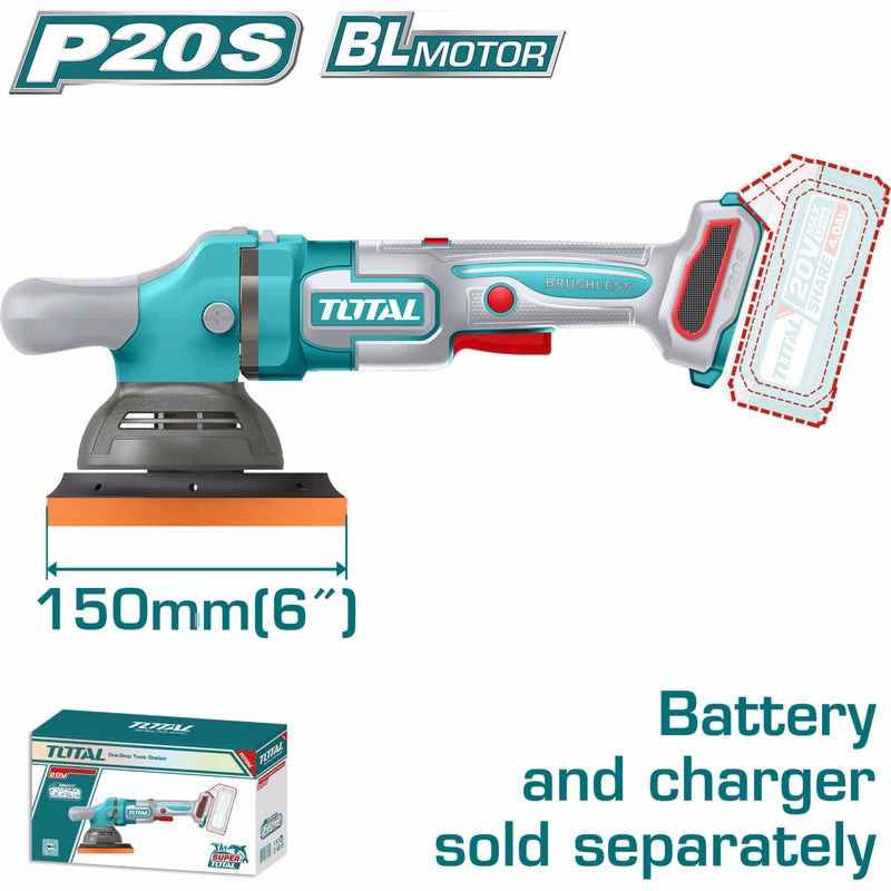 POLICHADORA INALAMBRICA 6" 20V V/VARIABLE, BATERIA Y CARGADOR NO INCLUIDOS