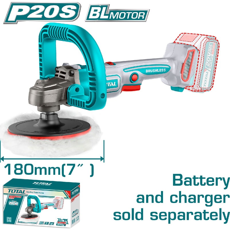 POLICHADORA INALAMBRICA 7" 20V V/VARIABLE INDUSTRIAL SIN BATERIA NI CARGADOR (TOTAL)