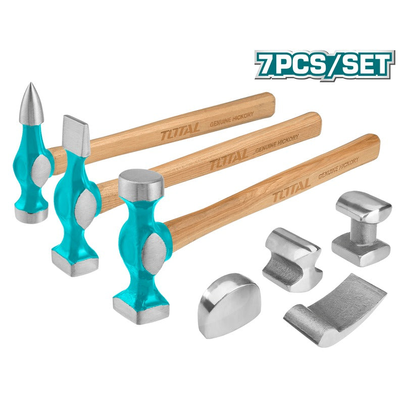 MARTILLOS Y BLOQUES LATONERIA JGO 7 PZ