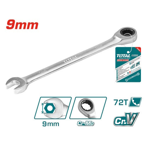 LLAVE COMBINADA TIPO RACHET 9 MM