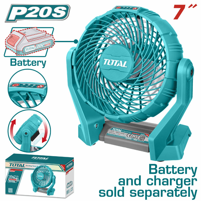 VENTILADOR 7" INALAMBRICO 20V 3 ASPAS SUPER TOTAL (TFALI2007)