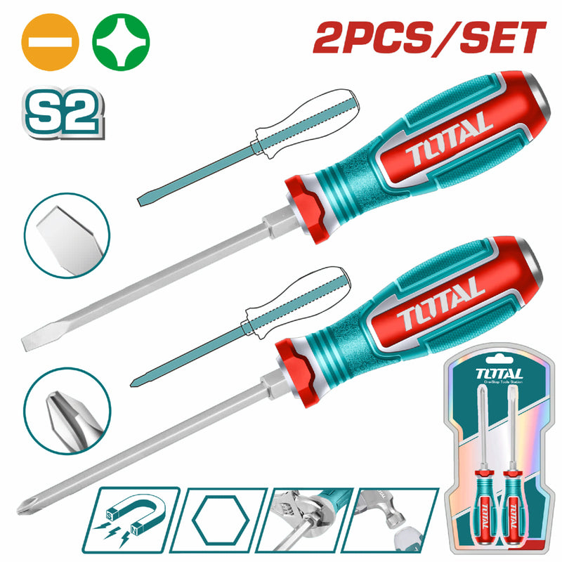 JUEGO DESTORNILLADORES X 2PZS PUNTA INMANTADA INDUSTRIAL SUPER TOTAL (TGTST0206)