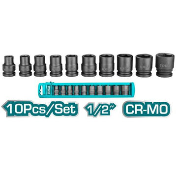 JUEGO DE COPAS 1/2" (10-24MM) CORTAS DE IMPACTO X 10PZS (TOTAL)
