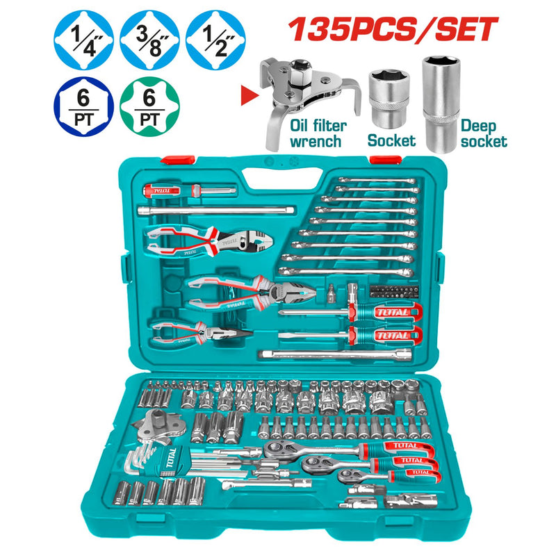RACHE CON COPAS  1/2,1/4,3/8 X 135 PZS INDUSTRIAL SUPER TOTAL (THKTHP21356)