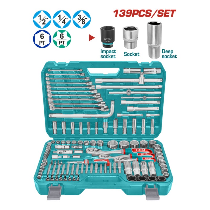 RACHE CON COPAS 1/2,1/4,3/8 X 139 PZS INDUSTRIAL SUPER TOTAL (THKTHP21396)
