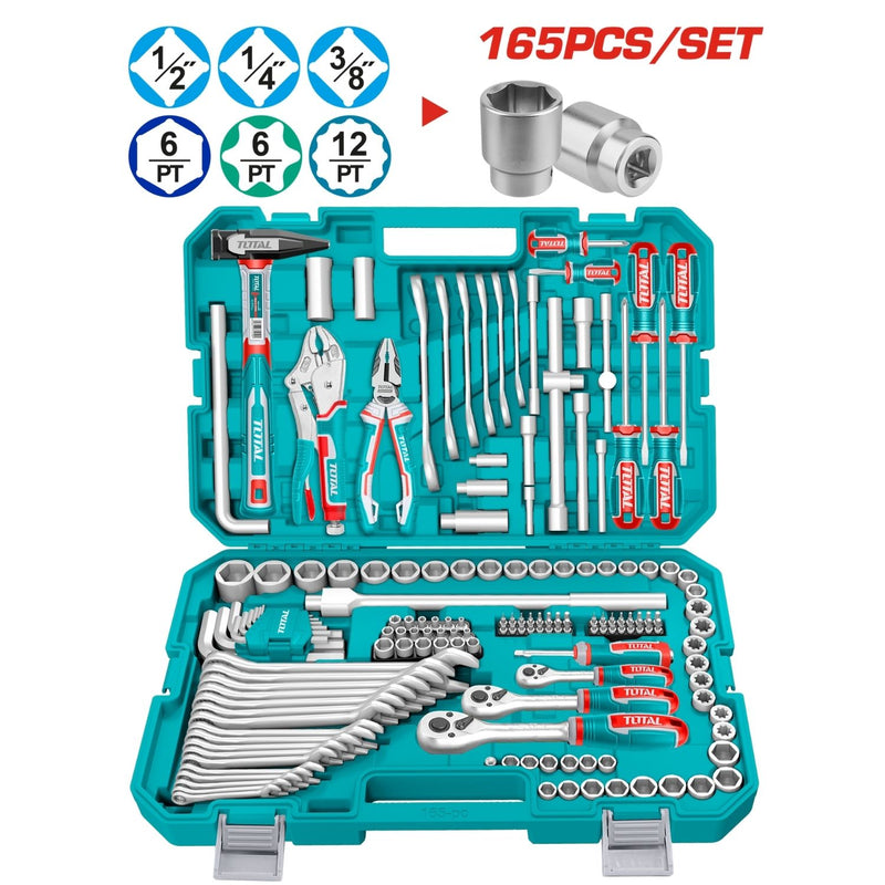 JUEGO DE HERRAMIENTAS 165 PZS INDUSTRIAL SUPER TOTAL ( THKTHP61657)