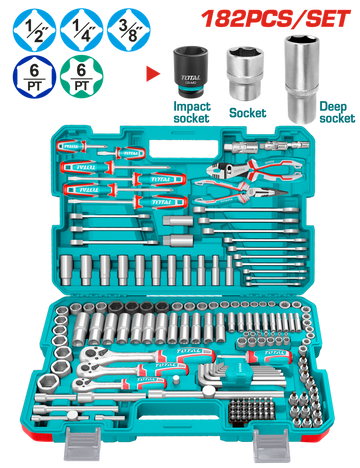 RACHE CON COPAS  1/2,1/4,3/8  X 182 PZS INDUSTRIAL SUPER TOTAL (THKTHP61827)