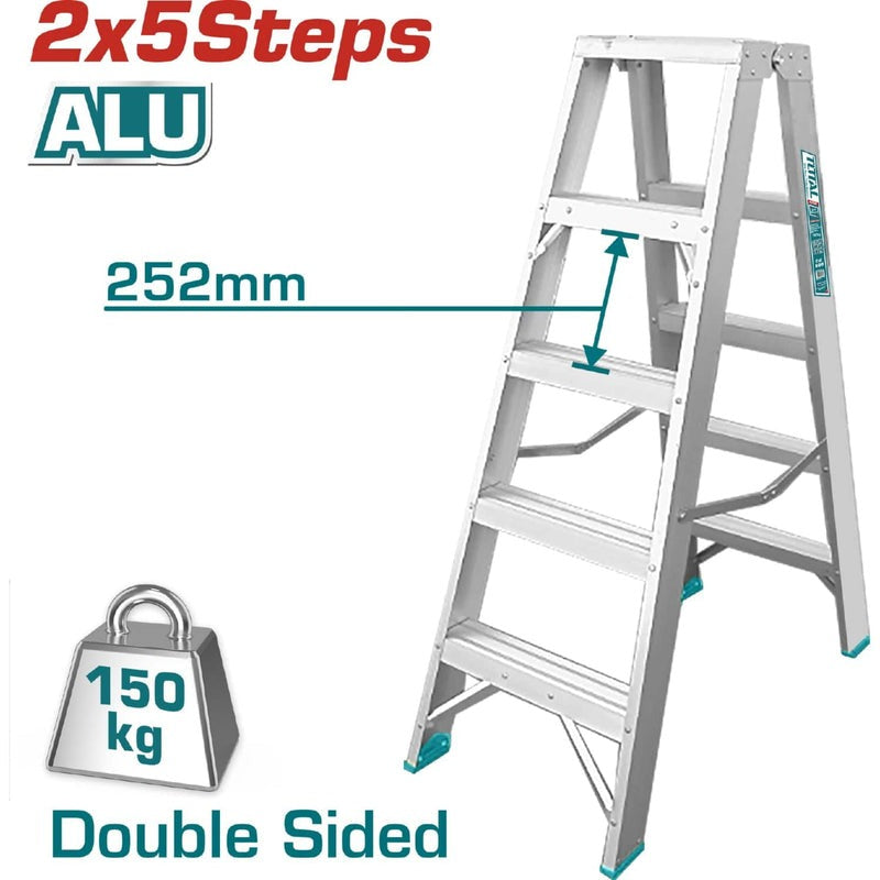 ESCALERA TIPO TIJERA 5 PASOS (ALUM)  (TOTAL)