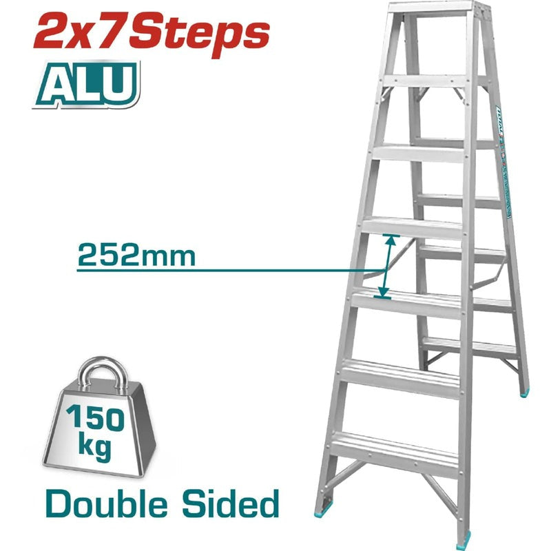 ESCALERA TIPO TIJERA 7 PASOS (ALUM) (TOTAL)