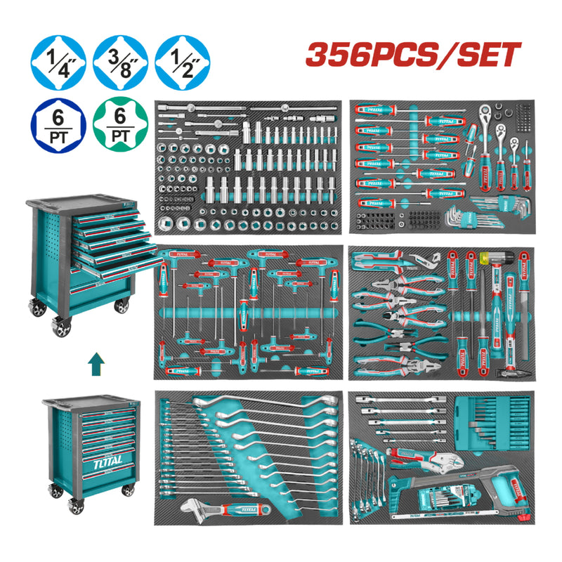 CAJA DE HERRAMIENTA CON 356 PZS INDUSTRIAL SUPER TOTAL (THPTCS73561)