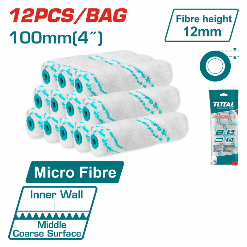 REPUESTO DE RODILLO 4" DE MICROFIBRA X 12 PZS SUPER TOTAL (THRC560412)