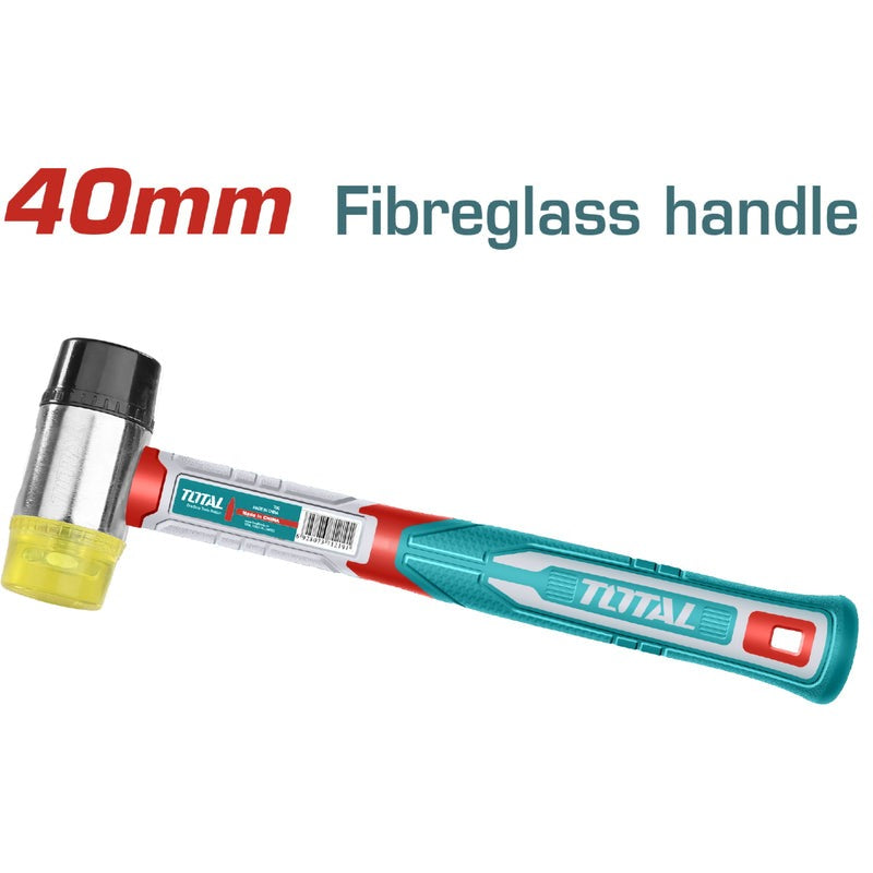 MARTILLO PLASTICO DOS COLOR MANGO FIBRA 40 MM