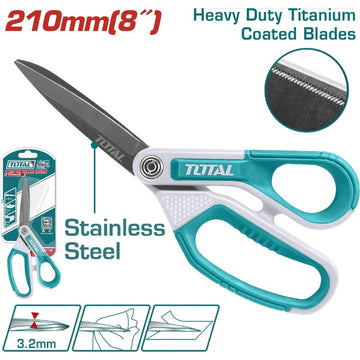 TIJERA 8" ACERO INOXIDABLE MANGO ERGONOMICO INDUSTRIAL SUPER TOTAL