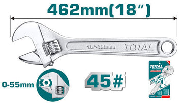 LLAVE AJUSTABLE (18") CROMADA (TOTAL)