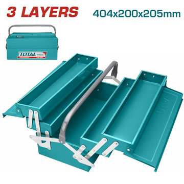 CAJA DE HERRAMIENTA VACIA (40X20X20CM) METALICA / TIPO ACORDEON (TOTAL)