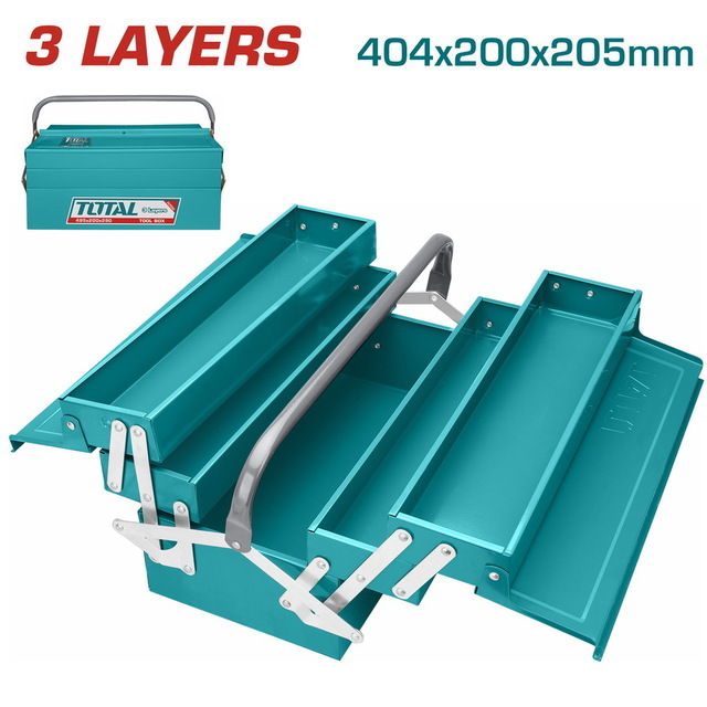 CAJA DE HERRAMIENTA VACIA (40X20X20CM) METALICA / TIPO ACORDEON (TOTAL)