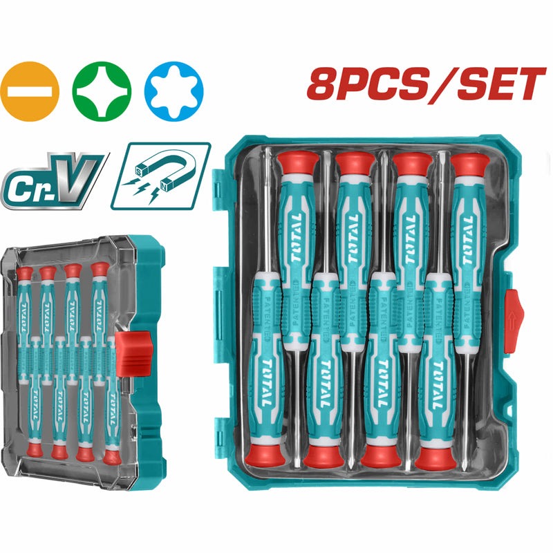 JUEGO DESTORNILLADORES X 8PZS PUNTA INMANTADA INDUSTRIAL SUPER TOTAL