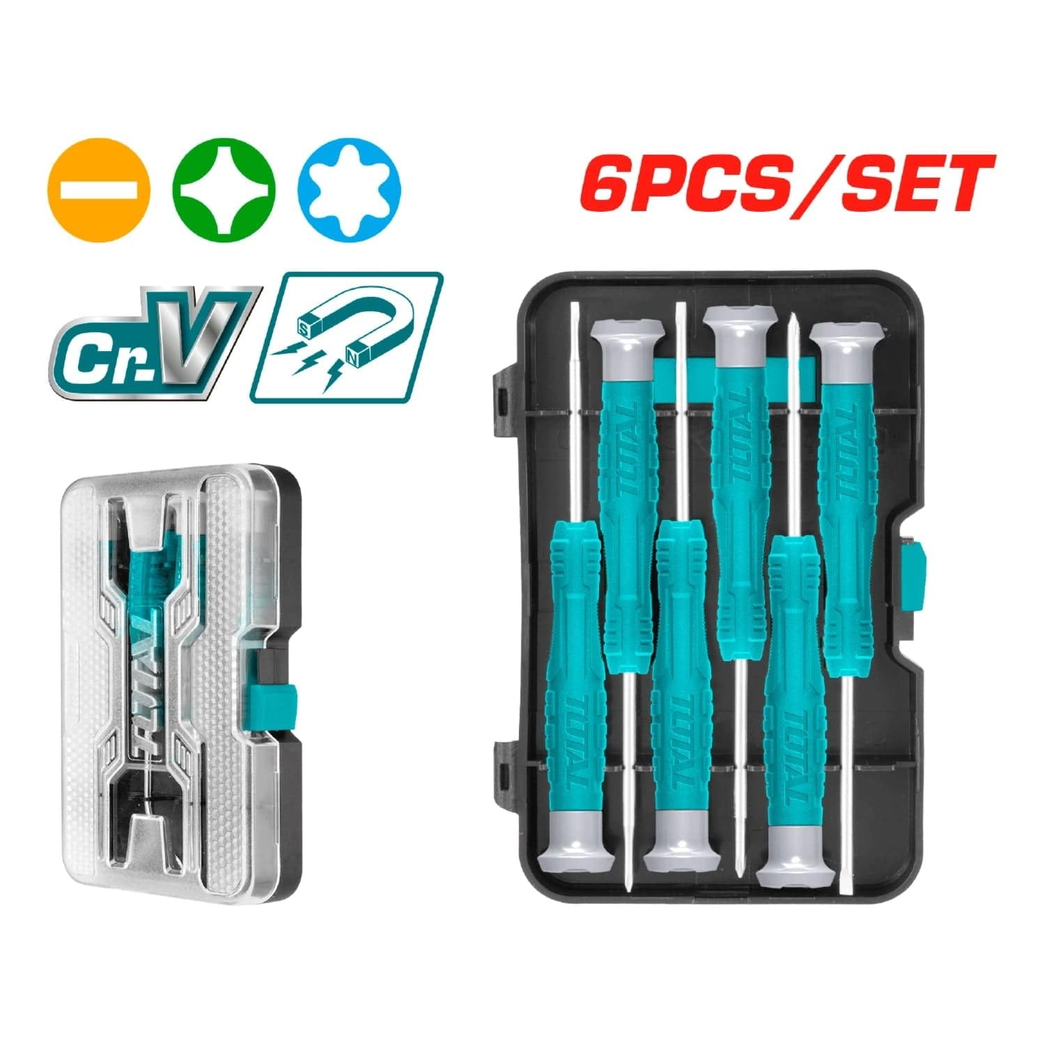 DESTORNILLADOR RELOJERO CROMO VANADIUM JUEGO X 6 PZS TOTAL