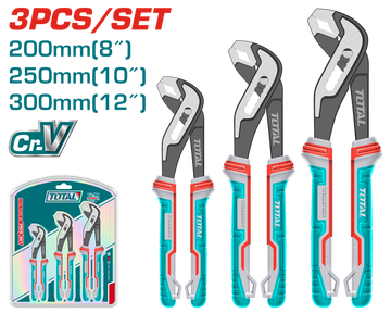 JUEGO DE ALICATE EXPANSIVO X 3 PIEZAS (8",10",12") INDUSTRIAL SUPER TOTAL (THT2PK231)