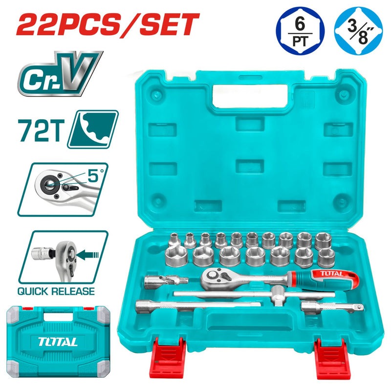 RACHE CON COPAS 3/8" X 22 PZS INDUSTRIAL SUPER TOTAL